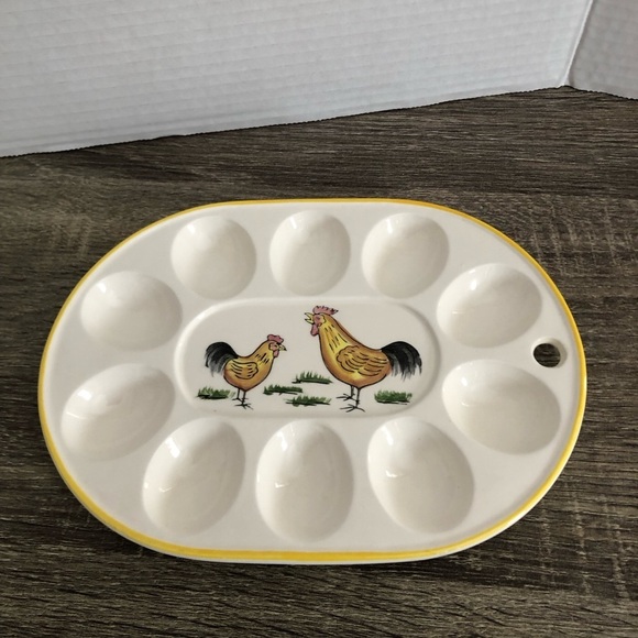 Vtg Deviled Egg Plate - Picture 1 of 11